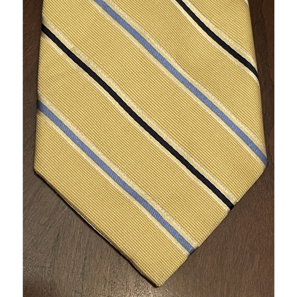 Nautica Gold Blue Repp 100% Silk Men’s Neck Tie Made In China - Picture 1 of 9